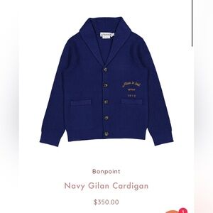 Bonpoint Blue Knit with‎ Gold Embroidery